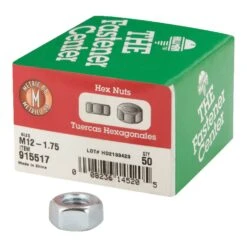 Hillman M12-1.75 Mm Zinc-Plated Steel Metric Hex Nut 50 Pk