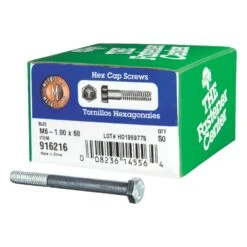 Hillman M6-1.00 Mm D X 60 Mm L Heat Treated Steel Hex Head Cap Screw 50 Pk