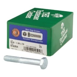 Hillman M10-1.50 Mm D X 70 Mm L Heat Treated Steel Hex Head Cap Screw 25 Pk
