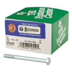Hillman M6-1.00 Mm D X 75 Mm L Heat Treated Steel Hex Head Cap Screw 50 Pk