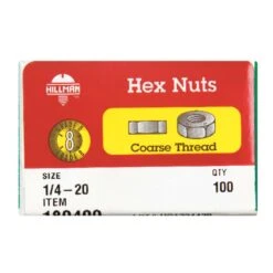 Hillman 1/4 In. Zinc Dichromate Steel USS Hex Nut 100 Pk -Hill Bolts Shop 587d8def 60d1 45cc a862 3d20fc0b9090