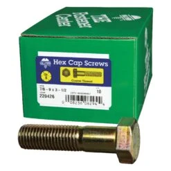 Hillman 7/8-9 In. D X 3-1/2 In. L Heat Treated Steel Hex Head Cap Screw 10 Pk