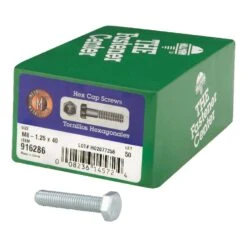 Hillman M8-1.25 Mm D X 40 Mm L Heat Treated Steel Hex Head Cap Screw 50 Pk