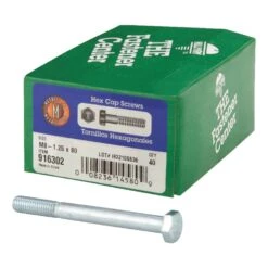 Hillman M8-1.25 Mm D X 80 Mm L Heat Treated Steel Hex Head Cap Screw 40 Pk