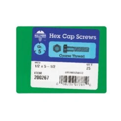 Hillman 1/2 In. D X 5-1/2 In. L Heat Treated Zinc Steel Hex Head Cap Screw 25 Pk -Hill Bolts Shop b5ec859b e239 4791 bd8a 8987366c5368