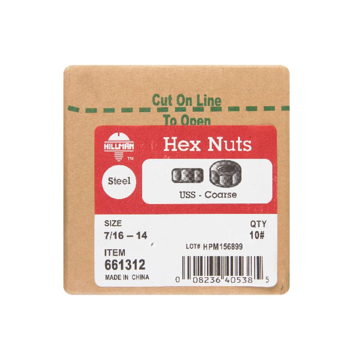 Hillman 7/16 In. Zinc-Plated Steel USS Hex Nut 352 Pk 4 Hillman 7/16 In. Zinc-Plated Steel USS Hex Nut 352 Pk - Image 2